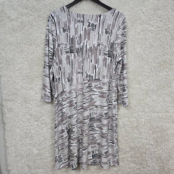 Habitat Gray Pullover Dress‎ Large Artsy Stretch 3/4 Sleeve Casual Above Knee - Picture 10 of 14